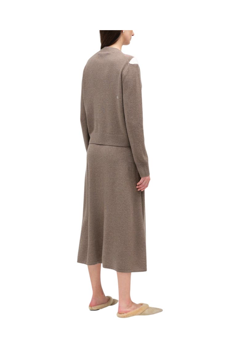 Wool-cashmere Argyle Cardigan, Alternate, color, Mushroom