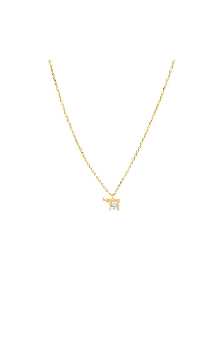 BY ADINA EDEN Heart CZ Chai Pendant Necklace, Main, color, 