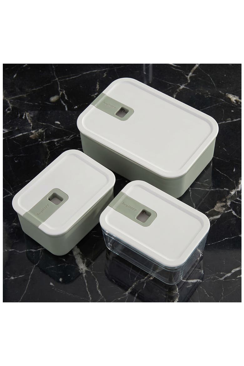 Leo Balance 3-Piece Perfect Seal Food Storage Container Set, Alternate, color, SAGE