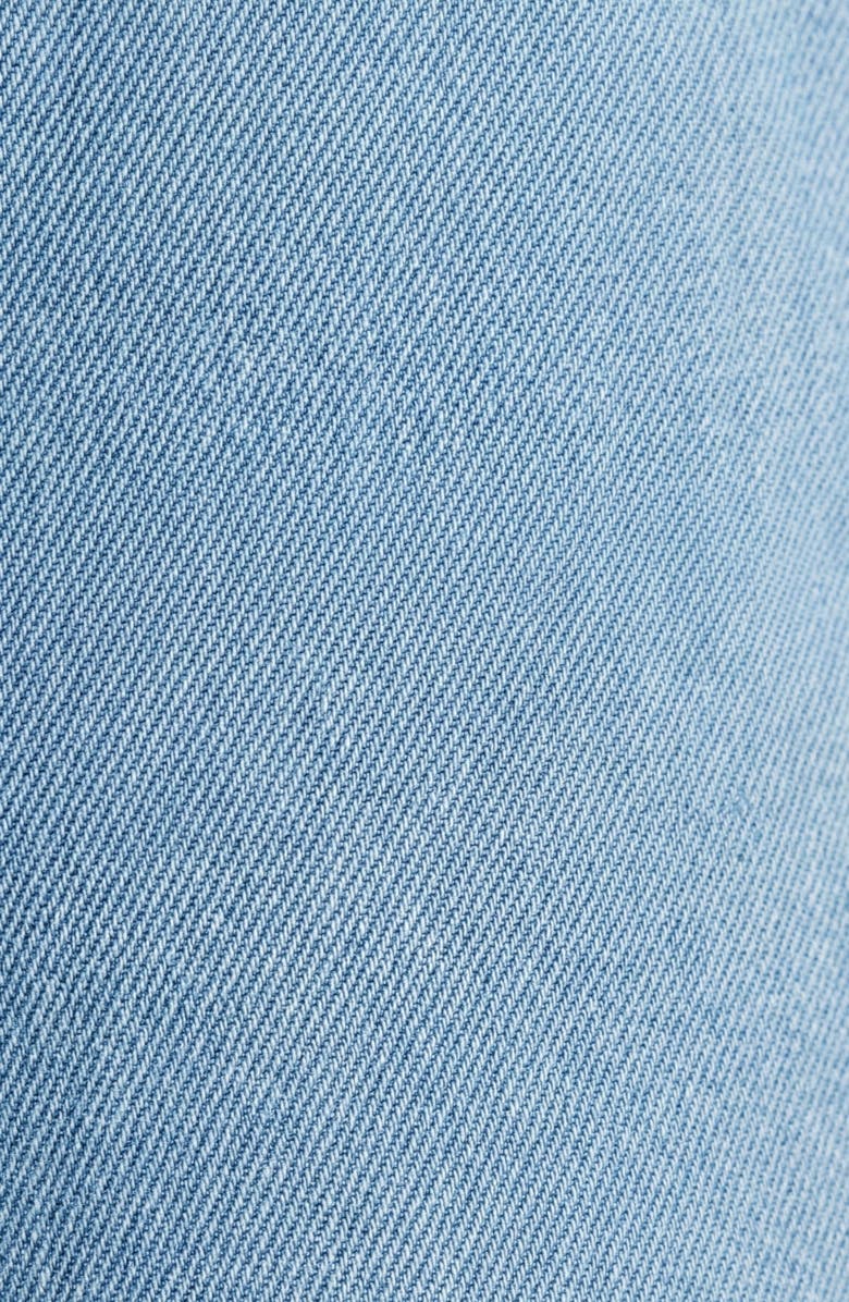 Modenaire Sleeveless Ruffle Denim Mini Dress, Alternate, color, Light Wash Blue