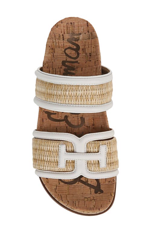 Sam Edelman Rowan Slide Sandals In Dark Natural/bright White
