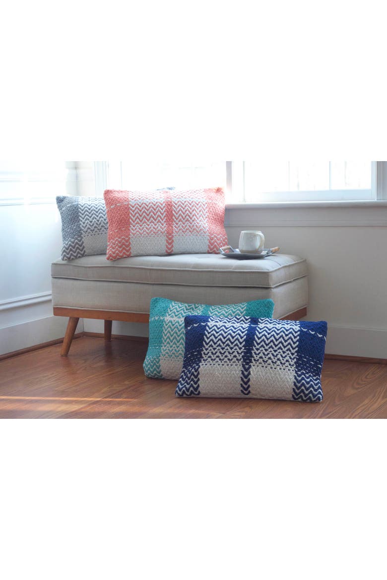 Sim Wave Outdoor Throw Pillows, Alternate, color, Pink