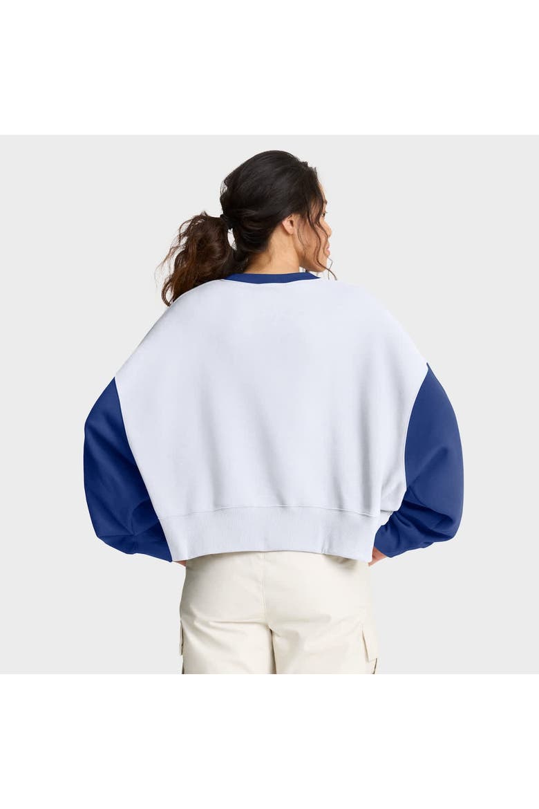 Women's Nike White/Royal Los Angeles Dodgers Oversized High Hip Fleece Sweatshirt, Alternate, color, White