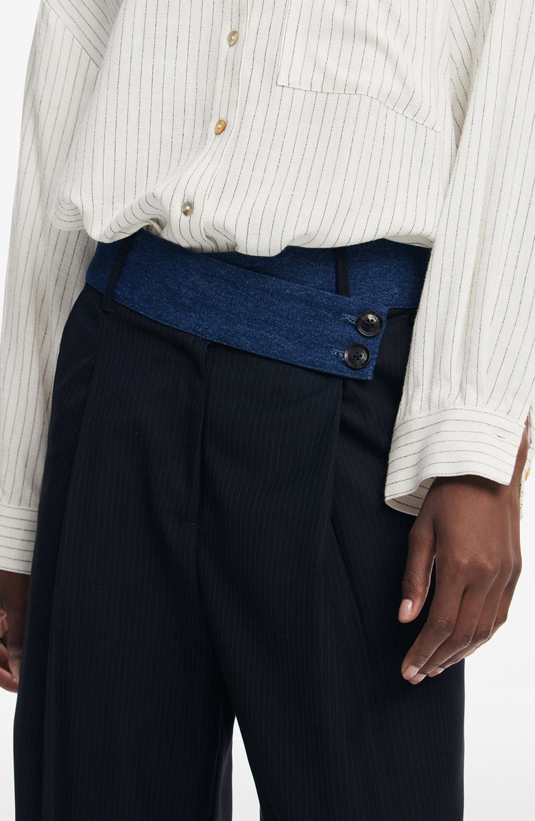 Desigual Garona Crossover Waist Wide Leg Pants, Alternate, color, 