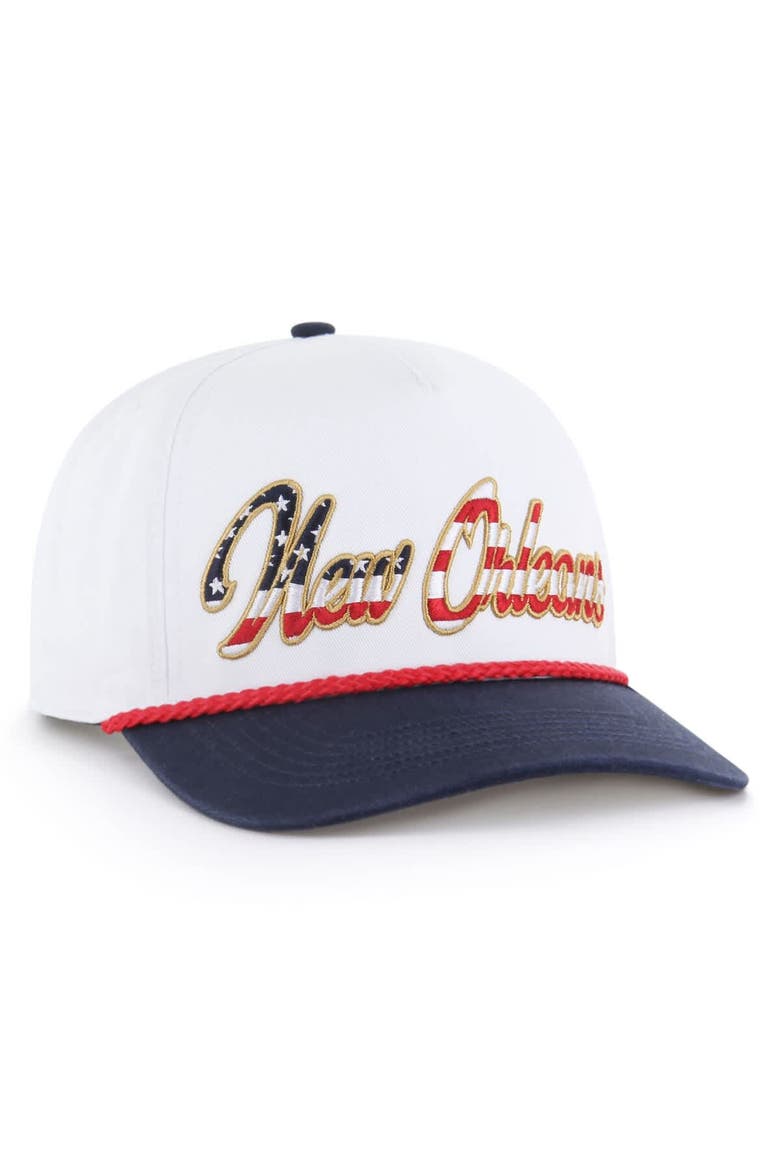 Men's '47 White New Orleans Saints Patriotic Overhand Hitch Adjustable Hat, Alternate, color, White