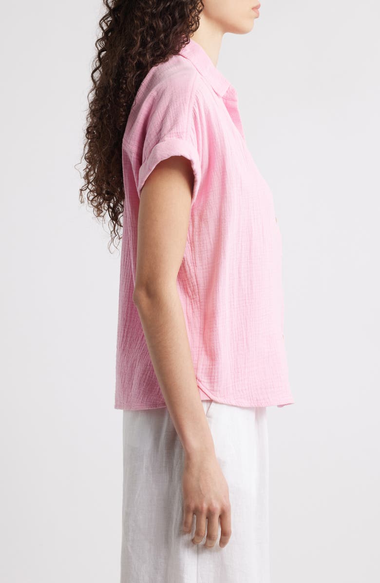 beachlunchlounge Rowan Cotton Button-Up Shirt, Alternate, color,