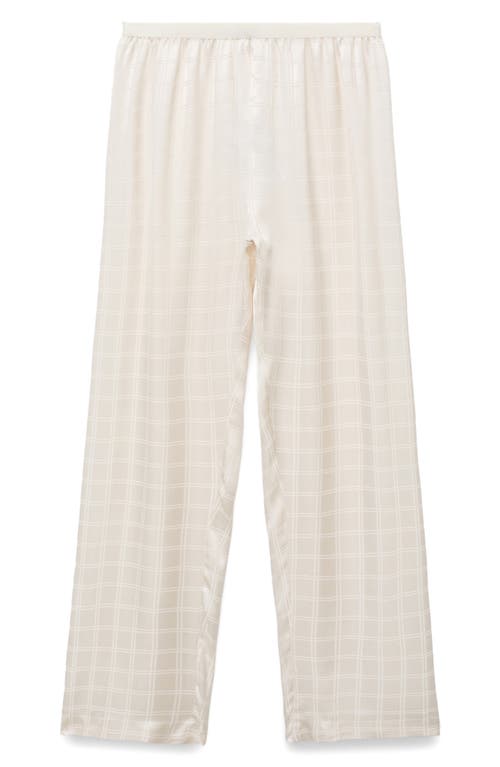 Mango Check Pajama Pants In Neutral