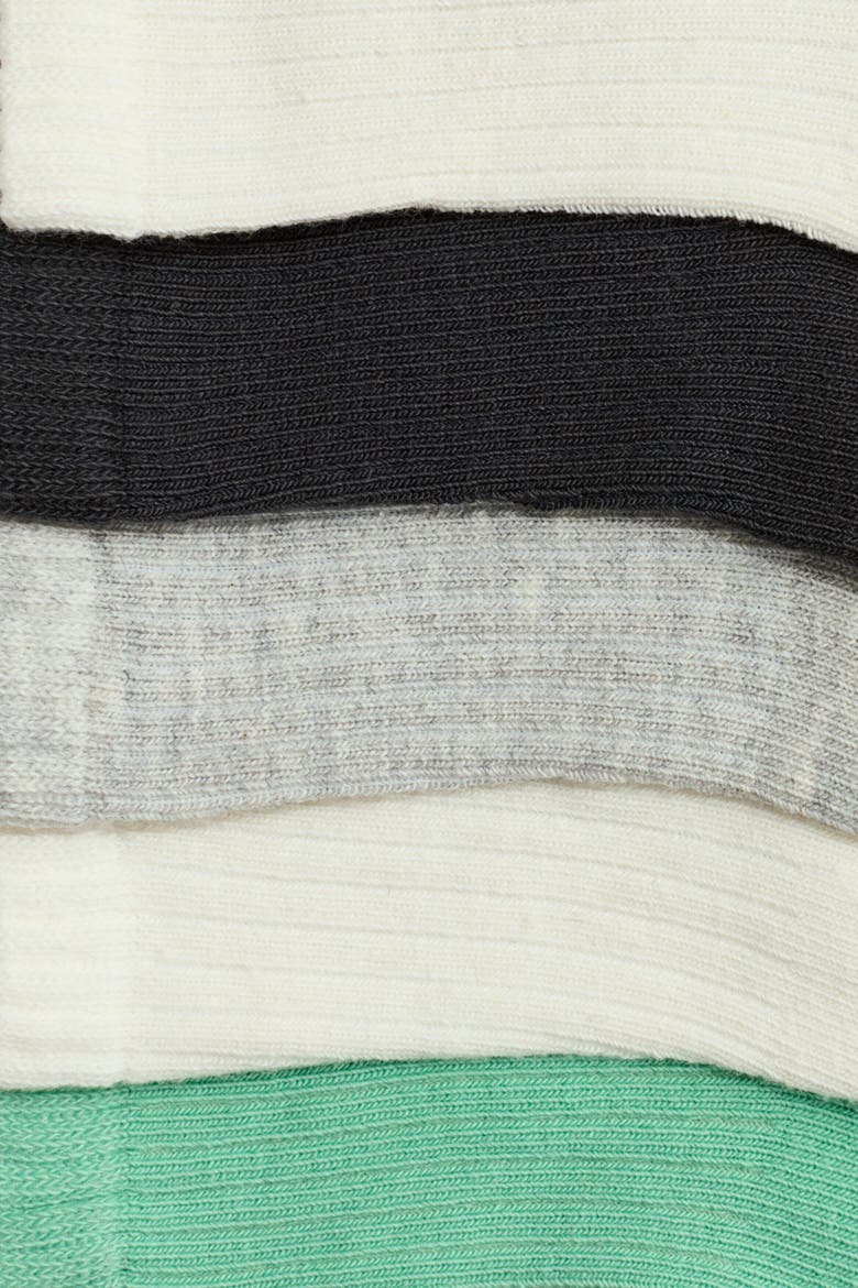 5-pack Socks, Alternate, color, Green/black/white