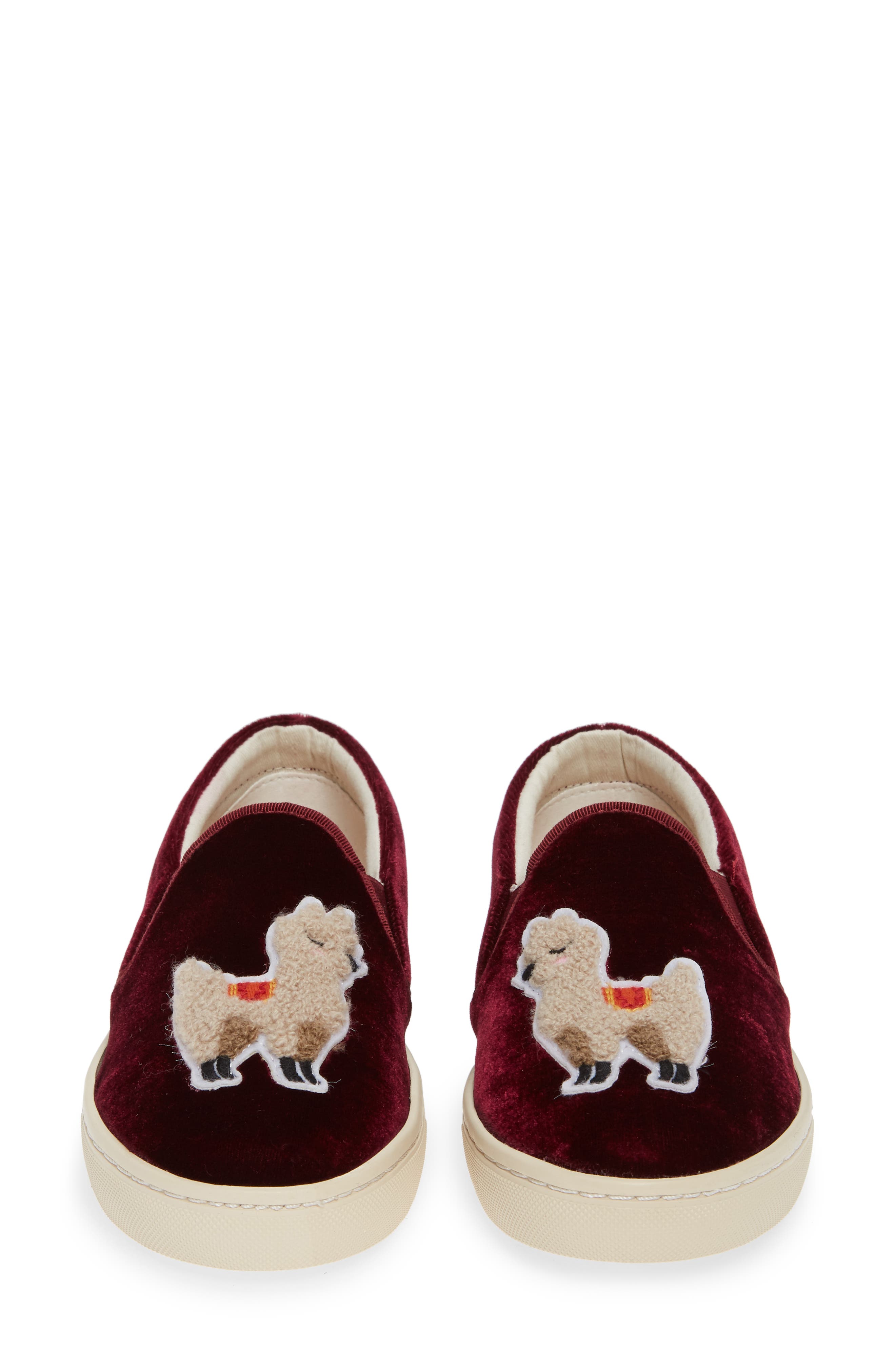 Velvet Llama Sneaker, Alternate, color, SANGRIA