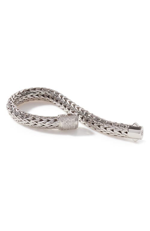 John Hardy Icon Bracelet Silver Diamonds 10.5mm In Metallic