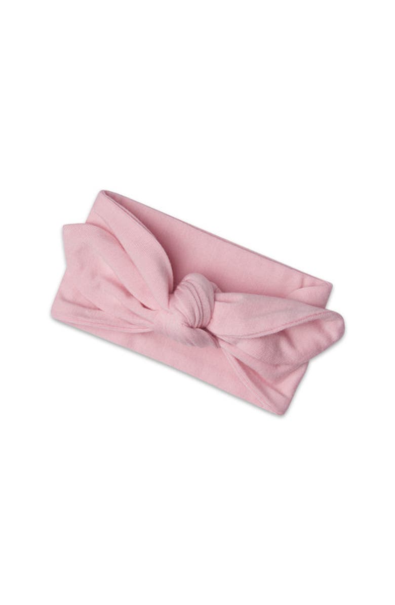 Everly Grey Jersey Long Sleeve Footie & Head Wrap Set, Alternate, color, Blush