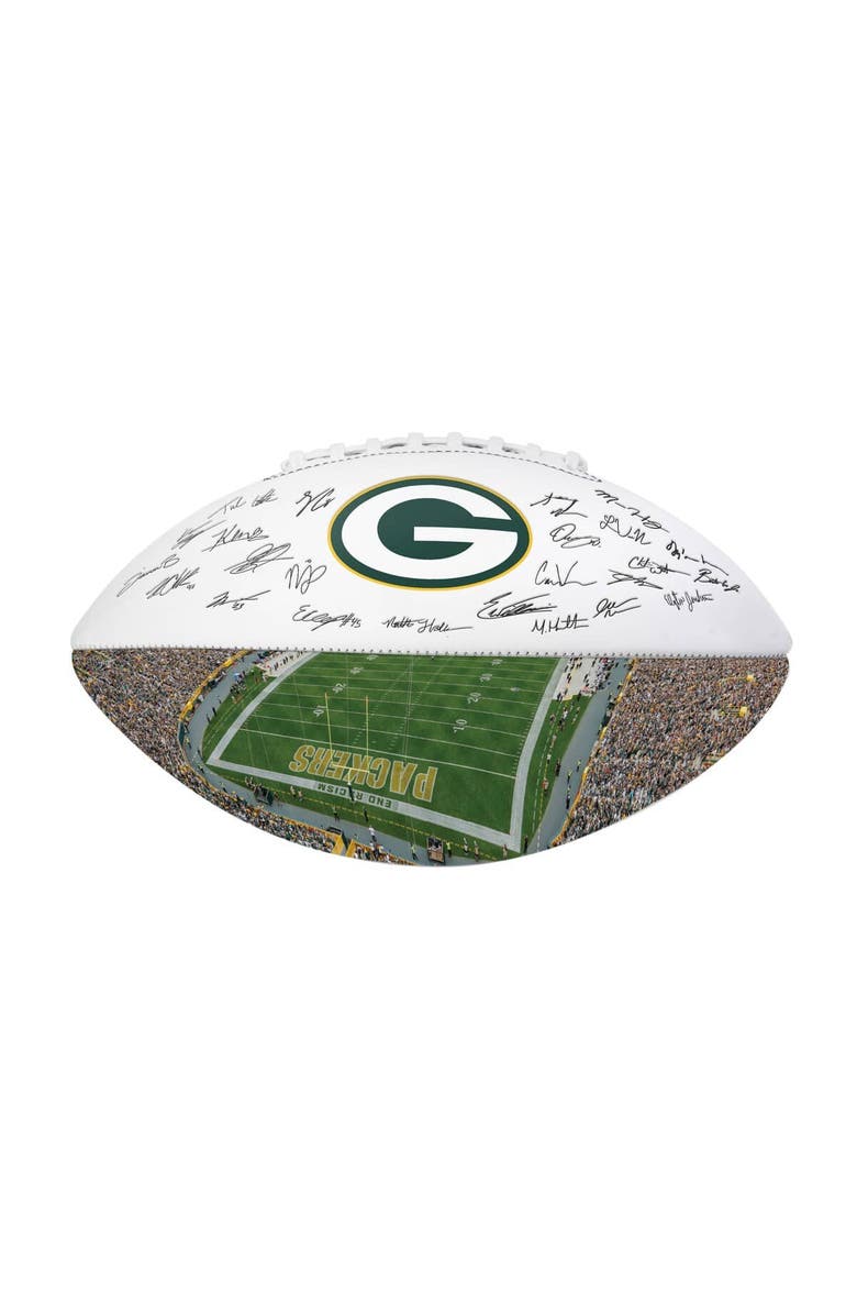 LOGO BRANDS Green Bay Packers 2025 Autograph Signature Football, Main, color, Hunter Green