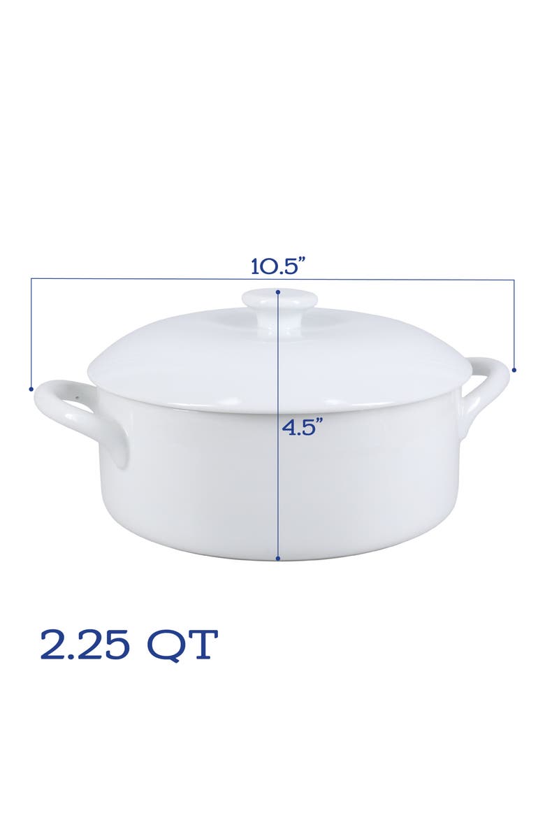 Taos Round Covered Casserole Dish, Alternate, color, WHITE