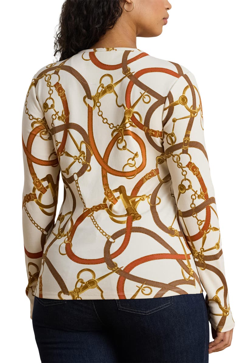 Lauren Ralph Lauren Katharin Print Top, Alternate, color, Cream Multi