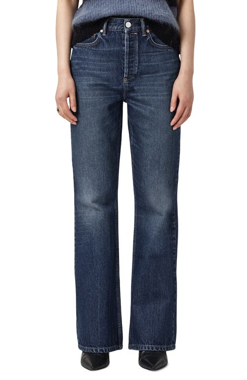 Allsaints Mathilde High Rise Bootcut Jeans In Dark Indigo In Black
