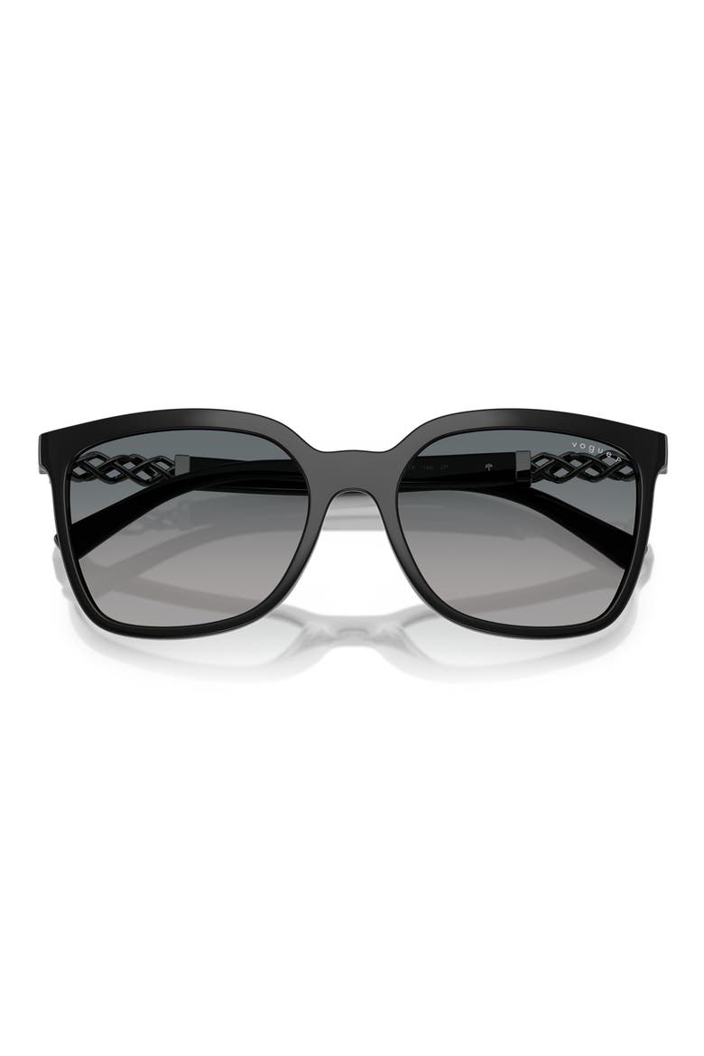 56mm Polarized Gradient Square Sunglasses, Alternate, color, BLACK