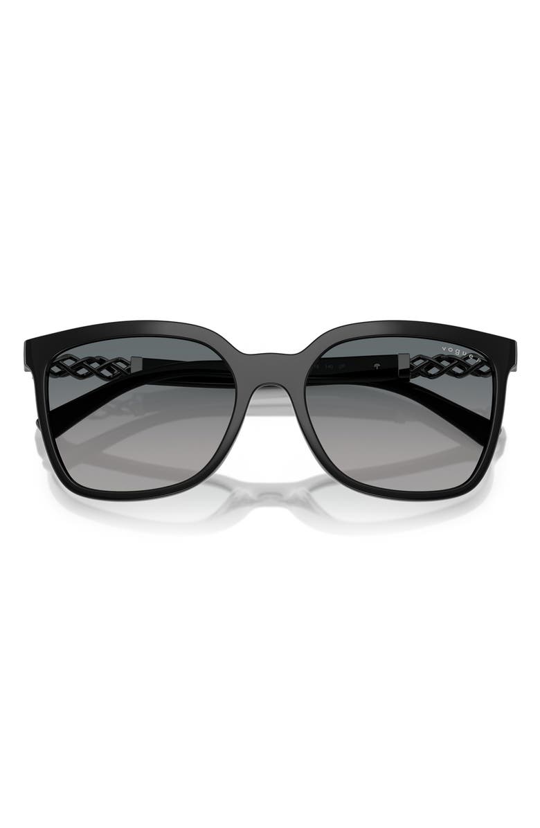 VOGUE 56mm Polarized Gradient Square Sunglasses, Alternate, color, Black