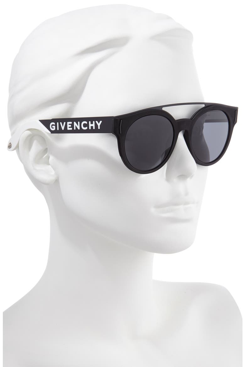 50mm Round Sunglasses, Alternate, color, BLACK