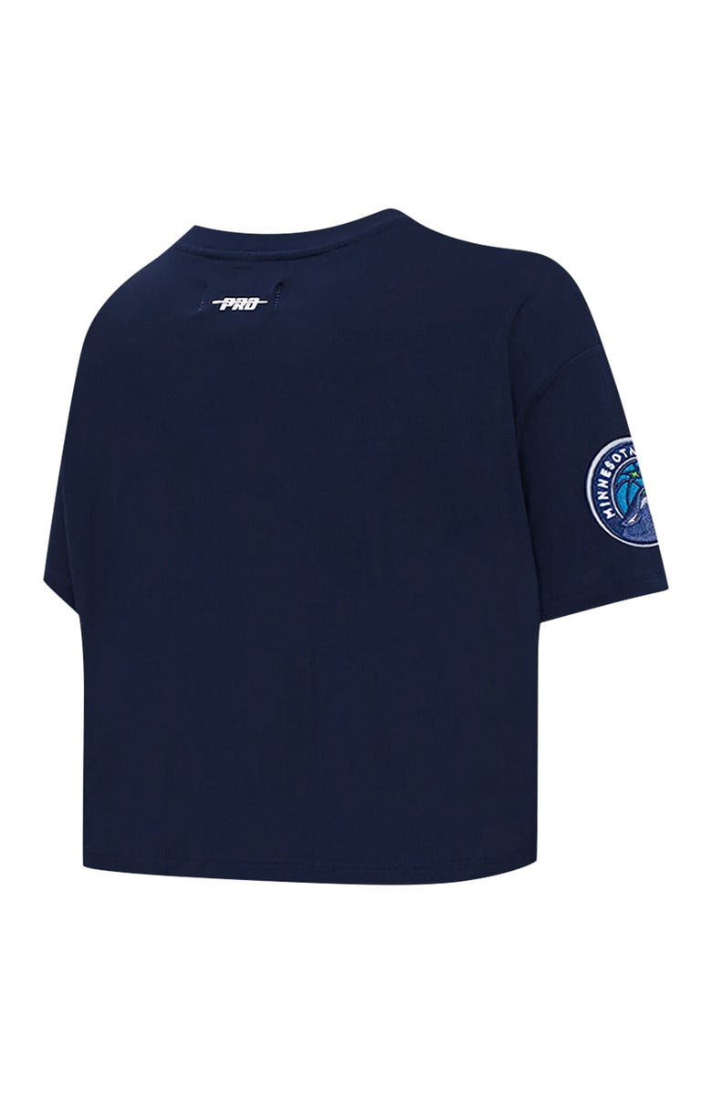 PRO STANDARD Women's Pro Standard Navy Minnesota Timberwolves Jewels Boxy Cropped T-Shirt, Alternate, color,
