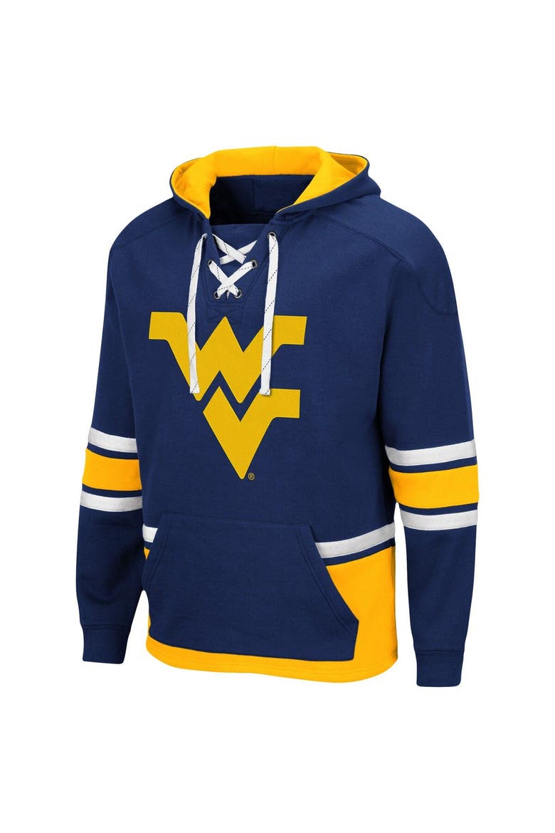Men's Colosseum Navy West Virginia Mountaineers Lace Up 3.0 Pullover Hoodie, Alternate, color, Navy