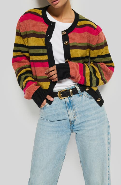 Shop Nation Ltd Carmela Stripe Cotton & Alpaca Cardigan In Vintage Stripe