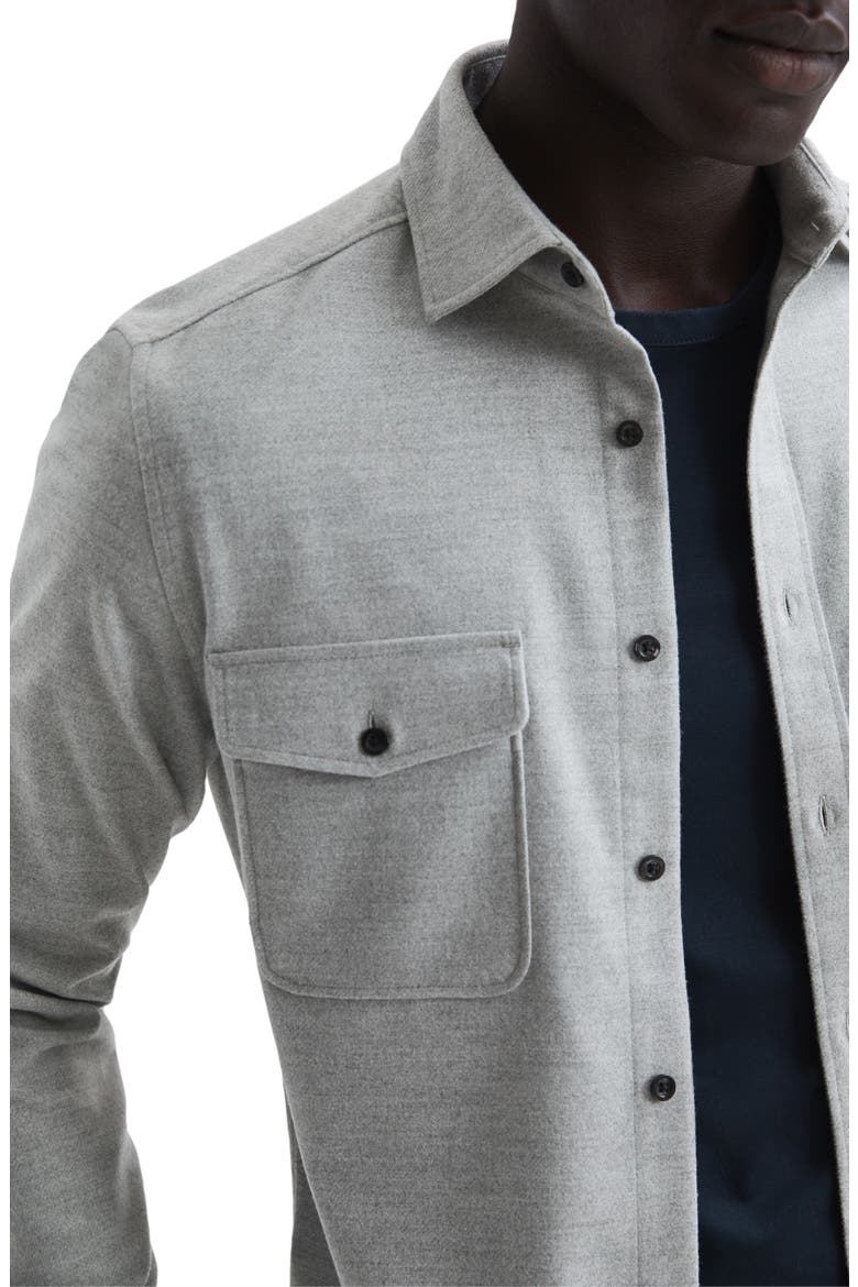 Chaser Twill Button-Up Shirt, Alternate, color, GREY MELANGE