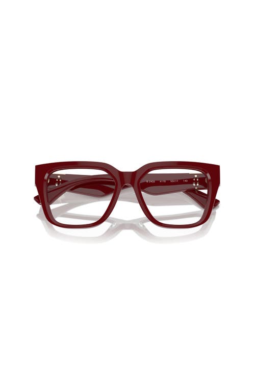 Burberry 53mm Square Optical Glasses In Red