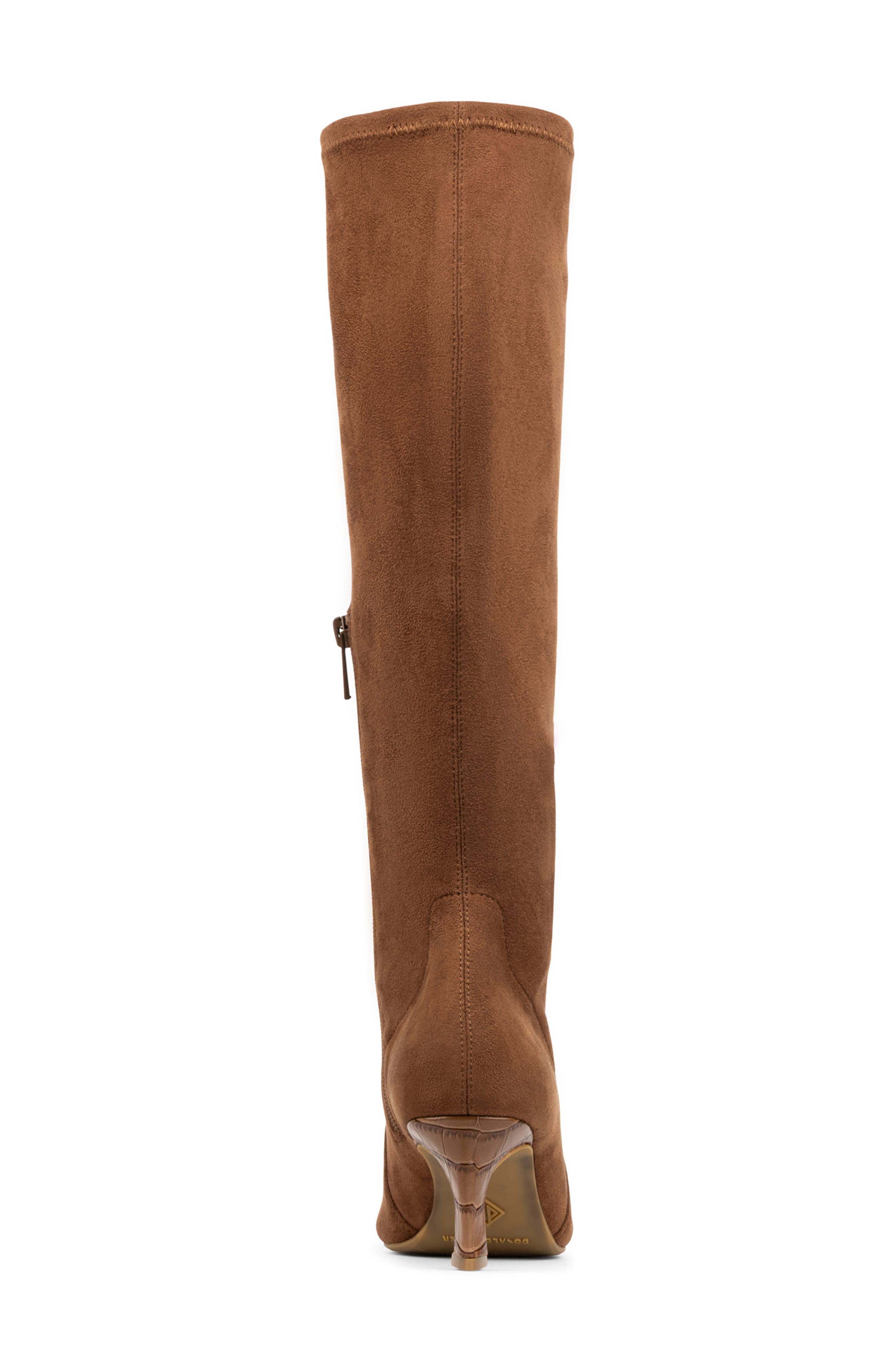 Kitten Heel Knee High Boot, Alternate, color, SADDLE