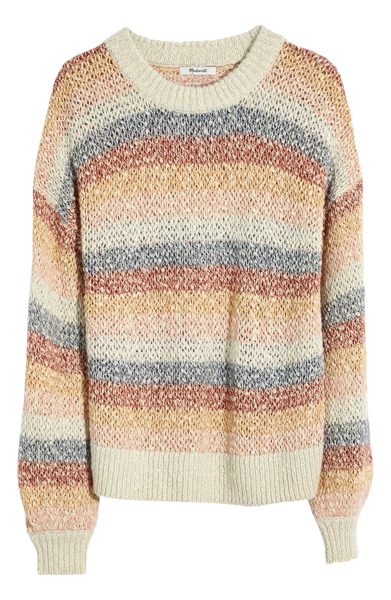 Madewell Baez Pullover Sweater in Stripe, Alternate, color, 