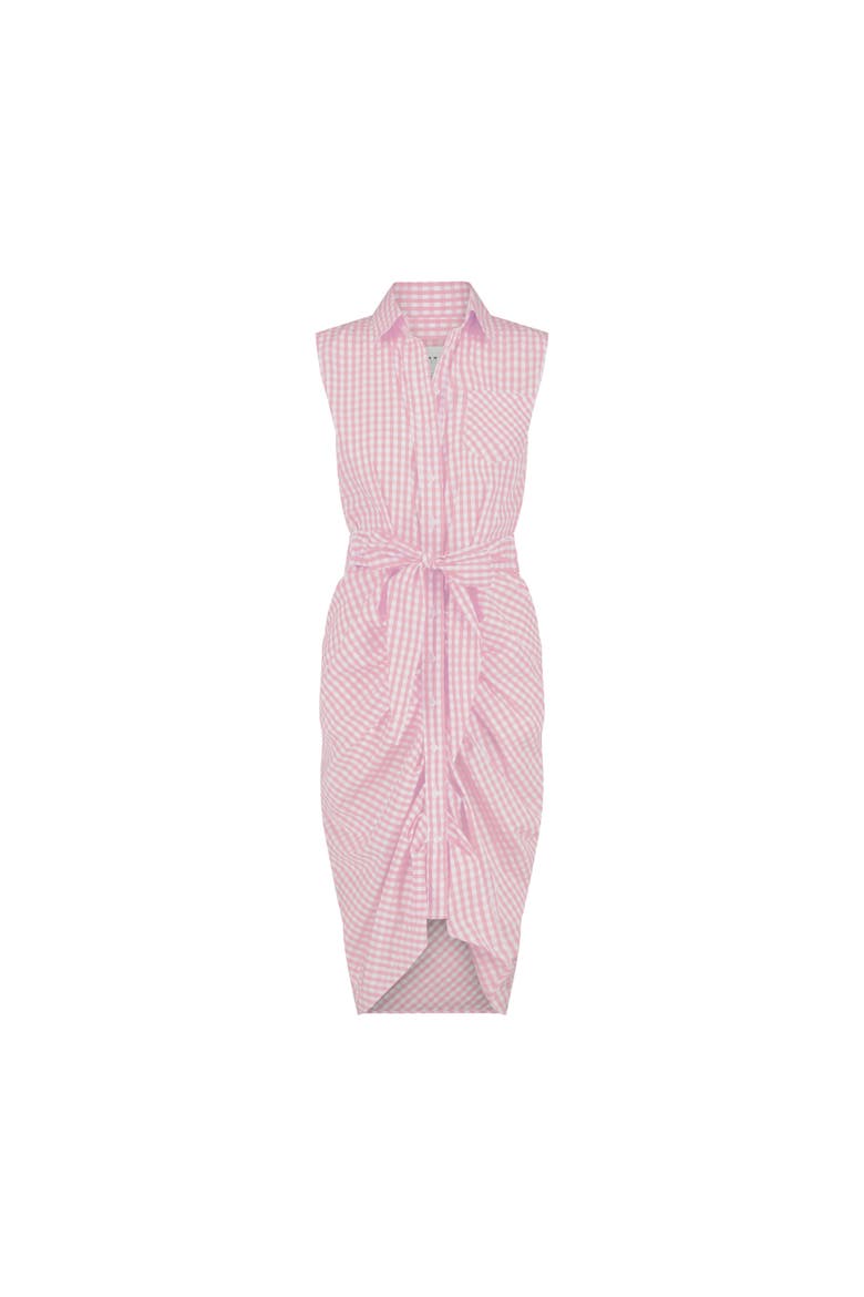 The Sleeveless Wrap Front Dress, Alternate, color, Pink Gingham