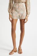 Veronica Beard Jazmin Paisley Linen Blend Shorts