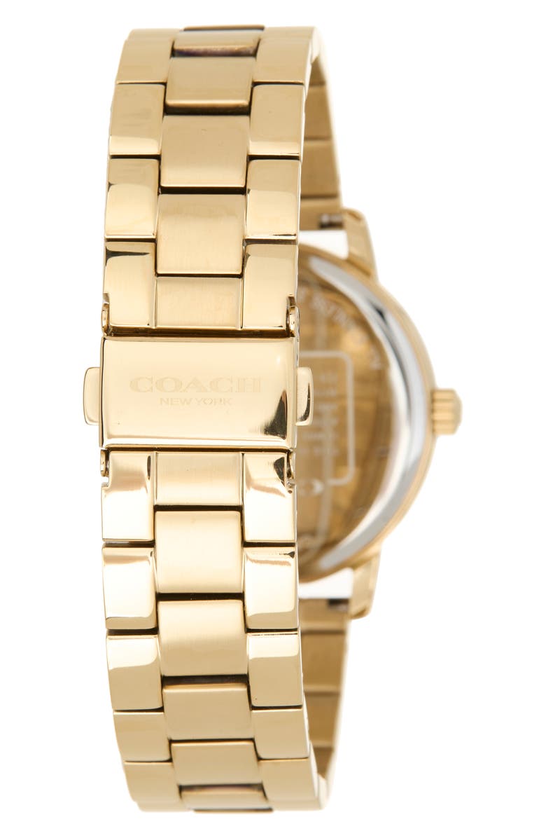 COACH Grand Goldtone Quartz Bracelet Watch, 36mm, Alternate, color, Gold