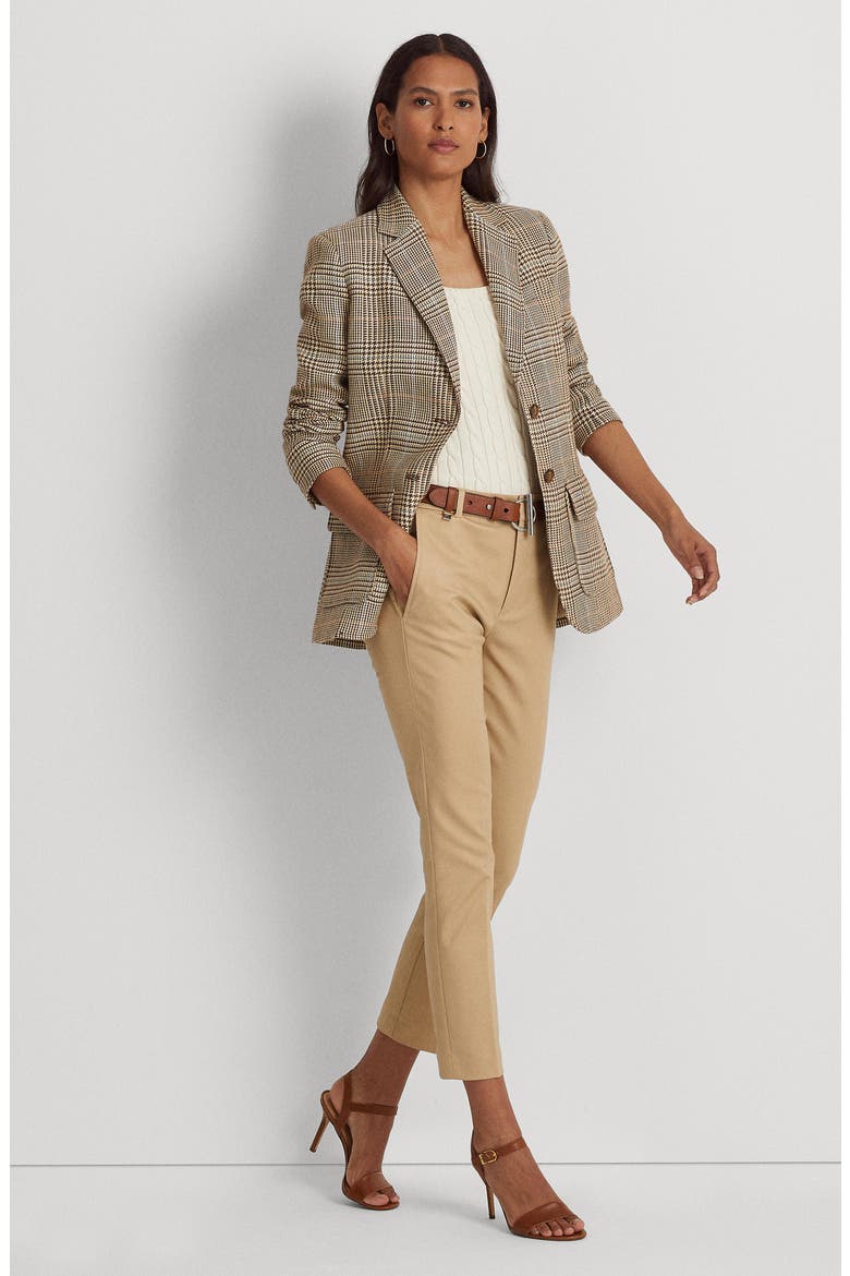 Double Faced Stretch Cotton Pants, Alternate, color, BIRCH TAN