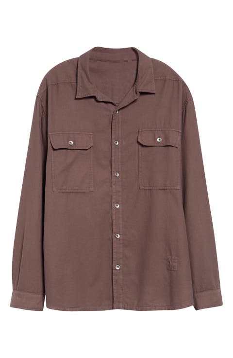 Jumbo Cotton Flannel Button-Up Outershirt