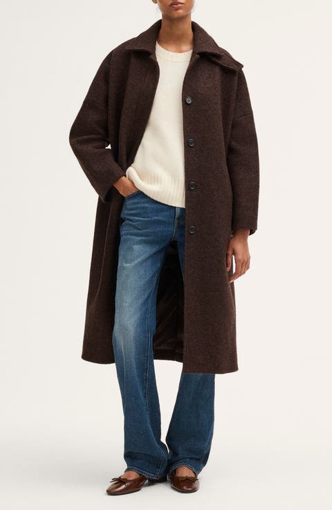 The Simone Cocoon Coat in Boiled Wool