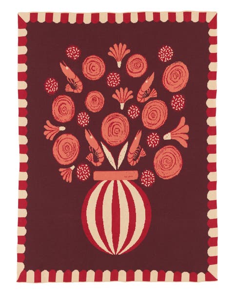 Le Bouquet Knit Throw Blanket
