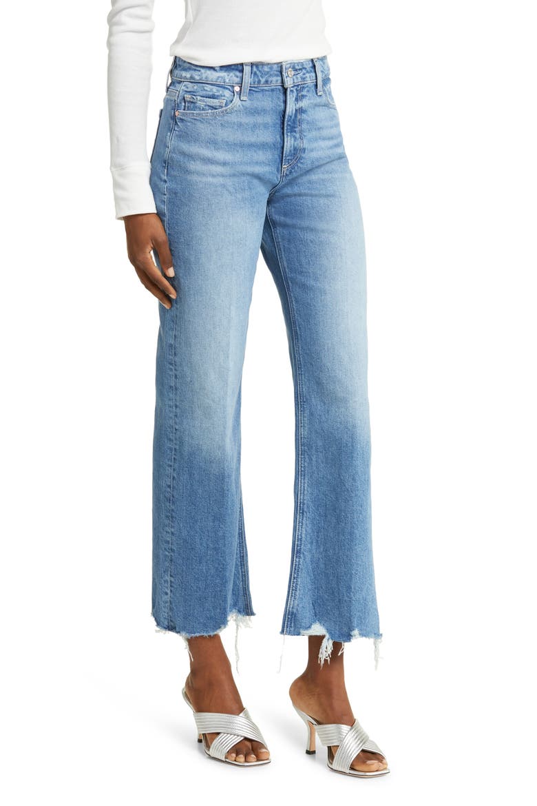 Leenah Raw Hem High Waist Ankle Wide Leg Jeans, Alternate, color, CHARMHM