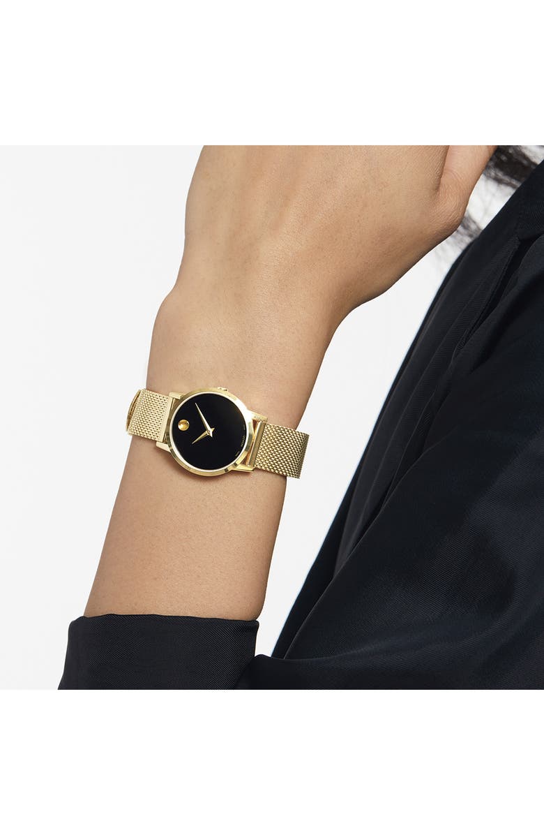 Movado Museum Classic Mesh Strap Watch, 28mm, Alternate, color, 