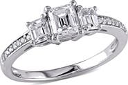 Julianna B. Diamond Emerald 3-Stone Ring 14k