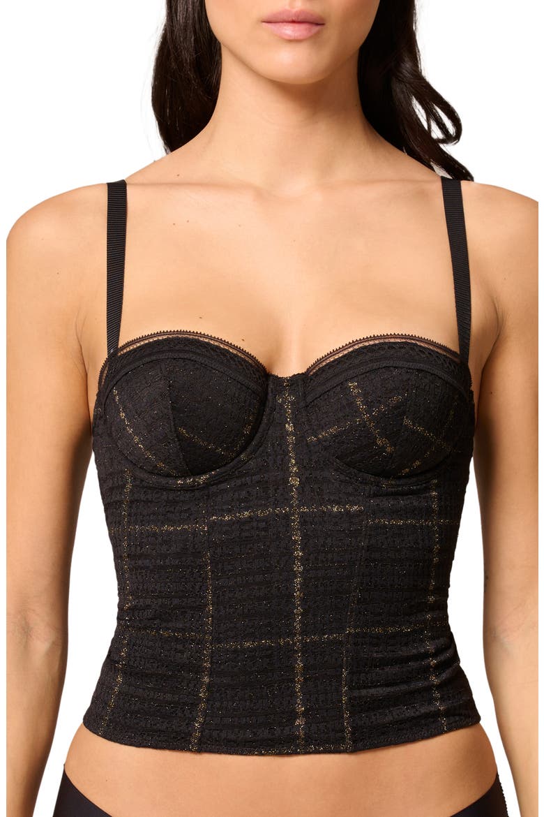 Desire Underwire Lace Bustier, Main, color, BLACK