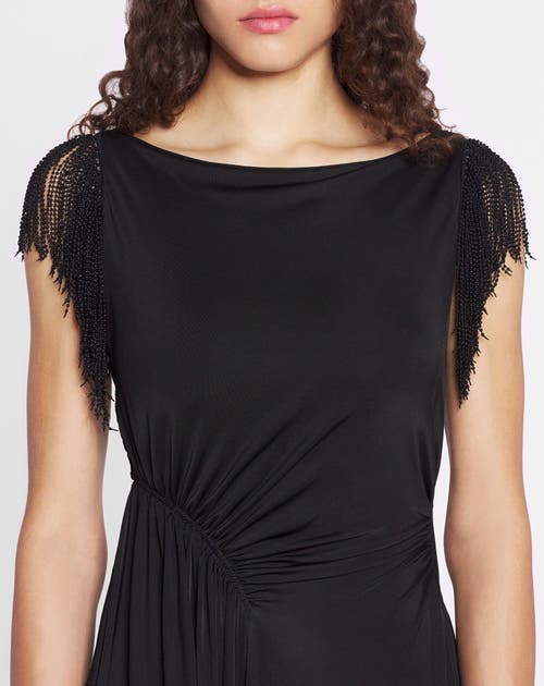 Lanvin Embroidered-detailing Midi Dress In Black