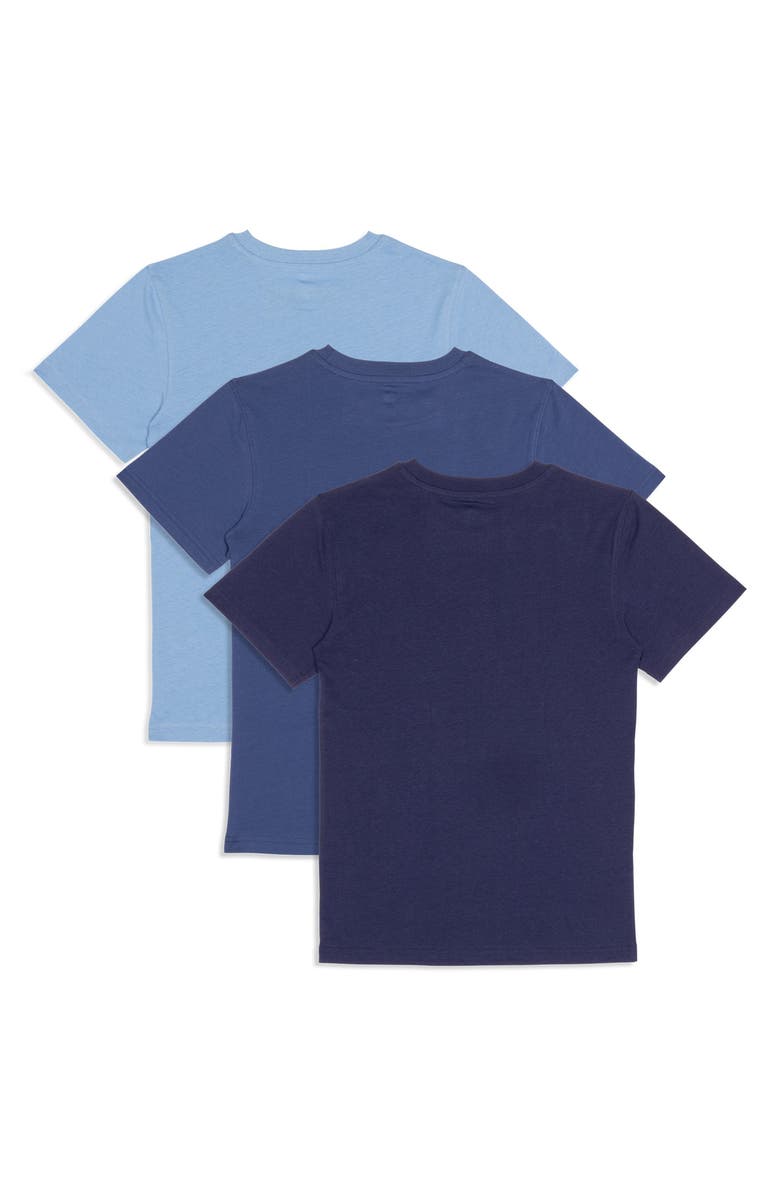 Calvin Klein Kids' Assorted 3-Pack Stretch Cotton T-Shirts, Alternate, color, Blue/Navy/Dusk Blue