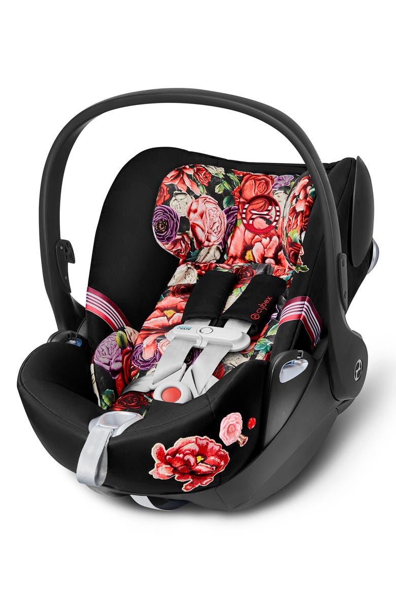 CYBEX Cloud Q SensorSafe<sup>™</sup> 2.1 Dark Spring Blossom Infant Car Seat & Base, Main, color, 