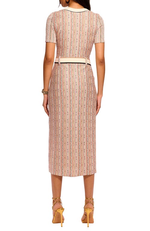 Shop Ramy Brook Ronda Stripe Jacquard Knit Midi Dress In Sequin Stripe