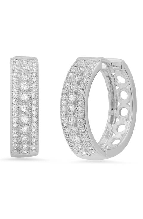 Simulated Diamond Hoop Earrings