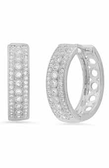 HMY JEWELRY Simulated Diamond Hoop Earrings