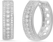 HMY JEWELRY Simulated Diamond Hoop Earrings