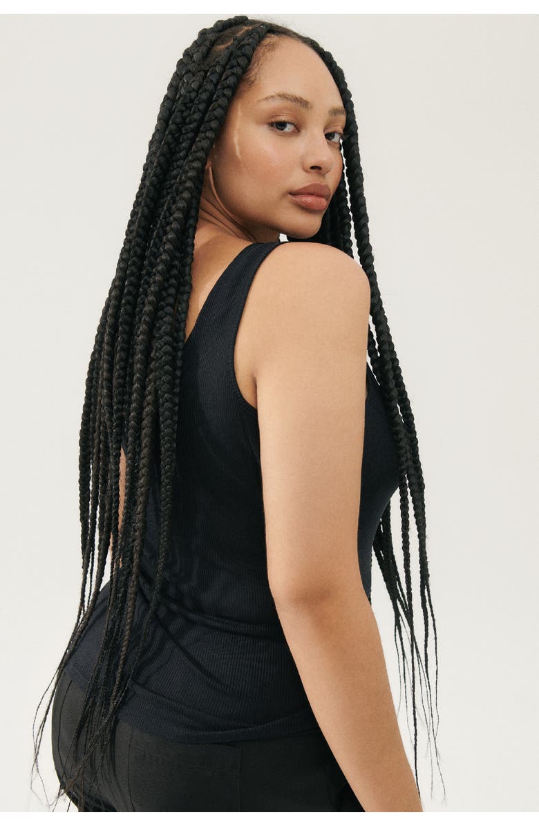 SILK LAUNDRY RIBBED TANK BLACK, Alternate, color, Black