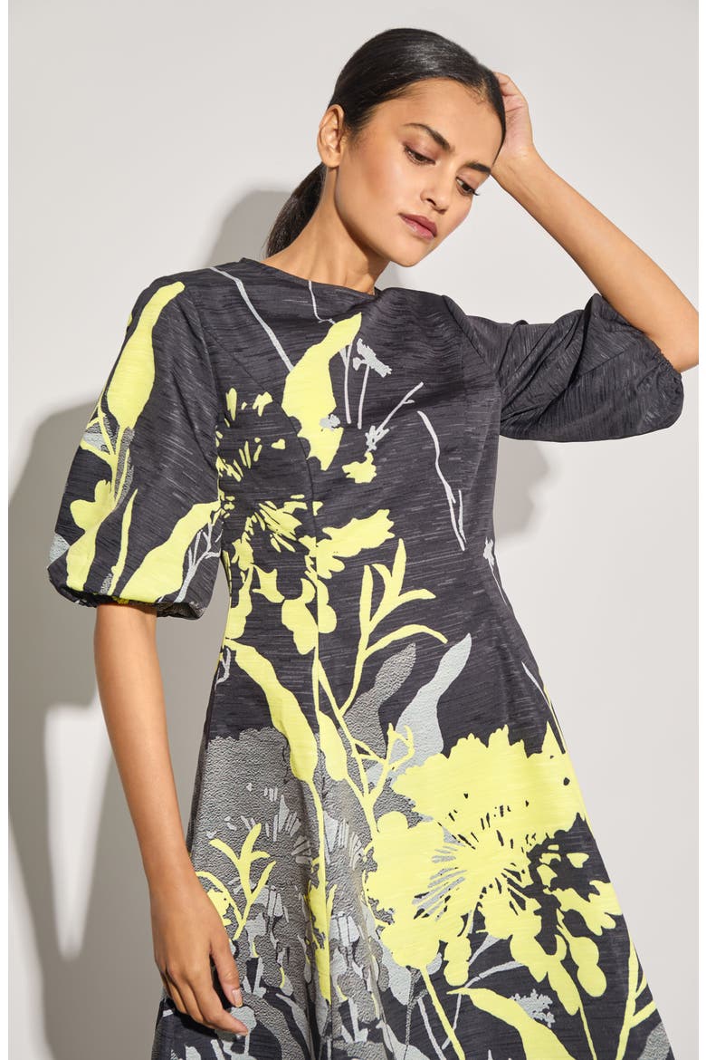 Modern Fit Shantung Metallic Minidress, Alternate, color, LEMON/ MINK/ LUNAR ROCK/ BLACK