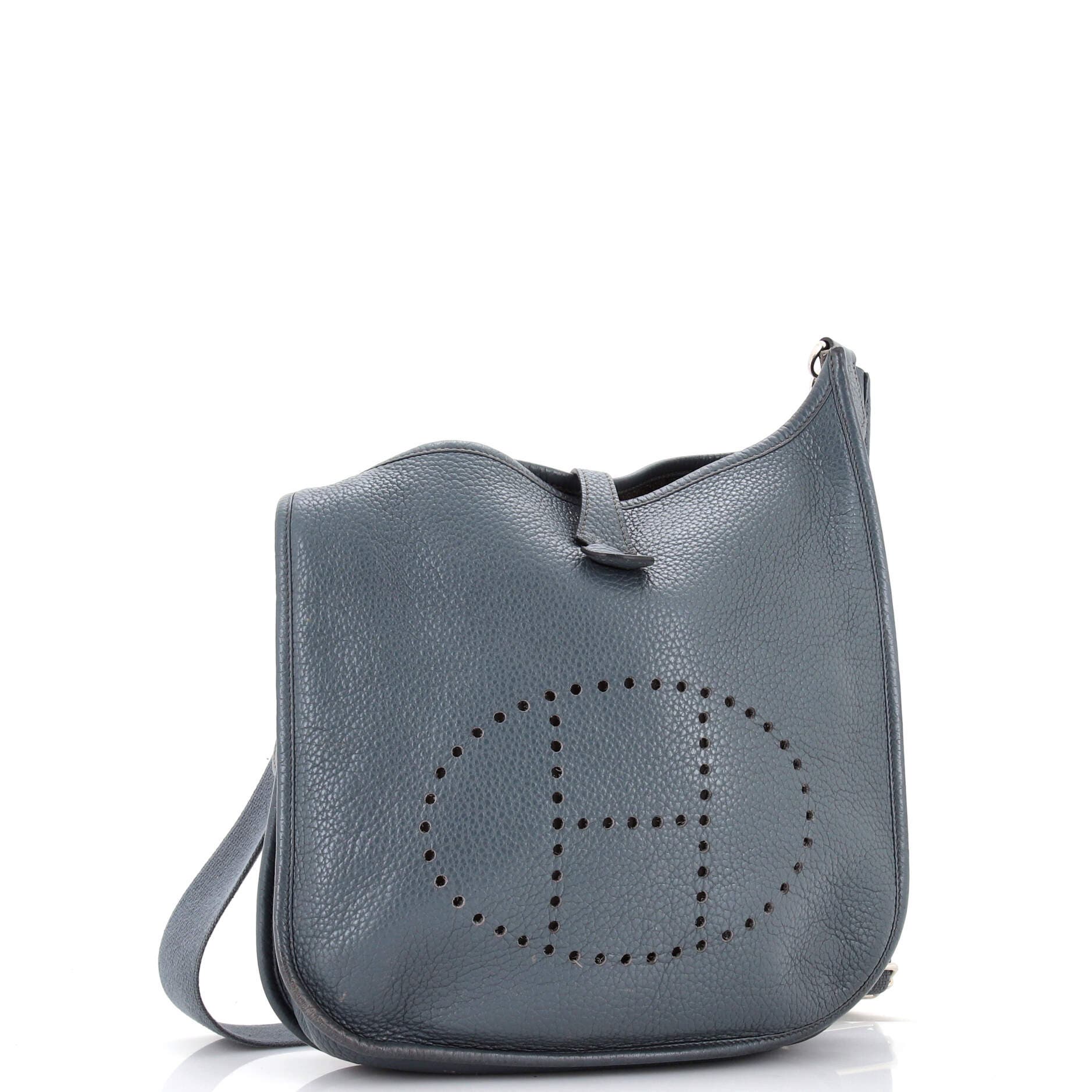Pre-Owned Hermes Evelyne Bag Gen II Epsom PM, Alternate, color, Bleu Orage